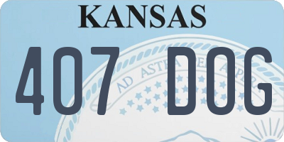 KS license plate 407DOG