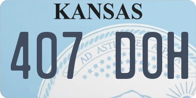 KS license plate 407DOH