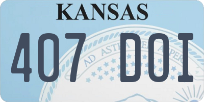 KS license plate 407DOI