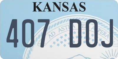 KS license plate 407DOJ