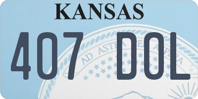 KS license plate 407DOL