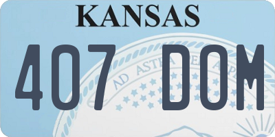 KS license plate 407DOM