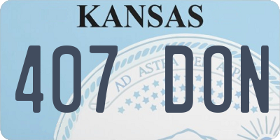 KS license plate 407DON