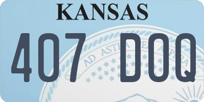 KS license plate 407DOQ