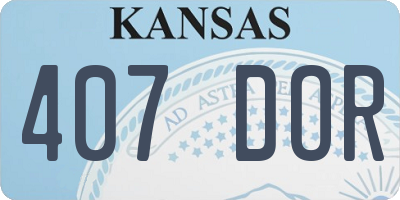 KS license plate 407DOR