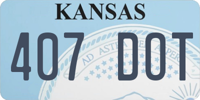 KS license plate 407DOT