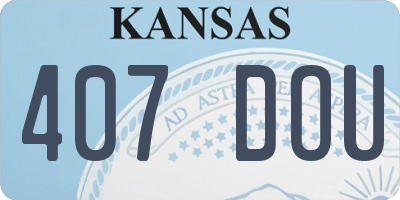 KS license plate 407DOU
