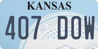 KS license plate 407DOW