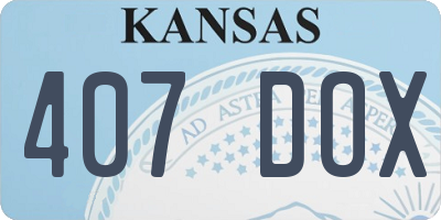 KS license plate 407DOX