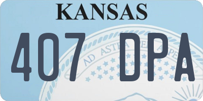 KS license plate 407DPA