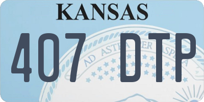 KS license plate 407DTP