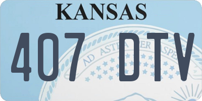 KS license plate 407DTV