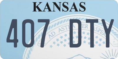 KS license plate 407DTY