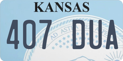 KS license plate 407DUA