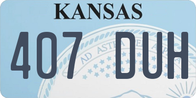 KS license plate 407DUH