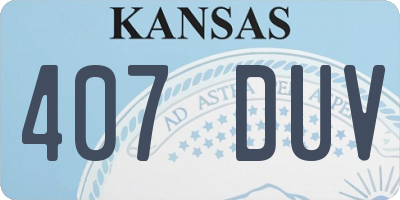 KS license plate 407DUV