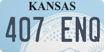 KS license plate 407ENQ