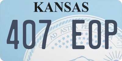 KS license plate 407EOP