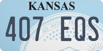 KS license plate 407EQS