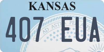 KS license plate 407EUA