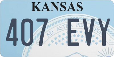 KS license plate 407EVY