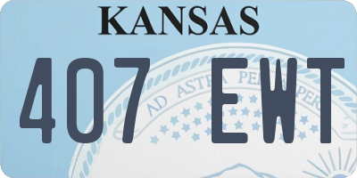 KS license plate 407EWT