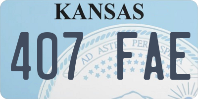 KS license plate 407FAE