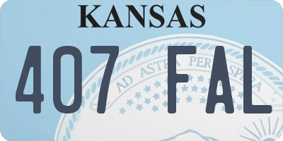 KS license plate 407FAL