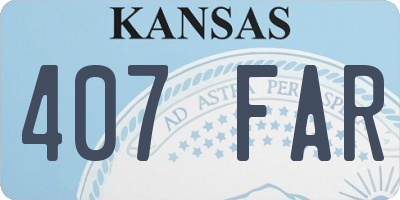 KS license plate 407FAR