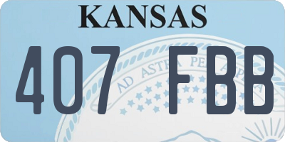 KS license plate 407FBB