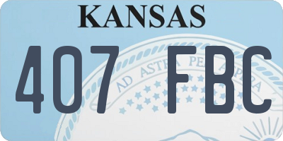 KS license plate 407FBC