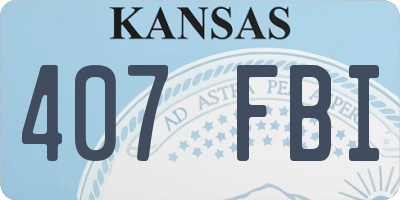 KS license plate 407FBI