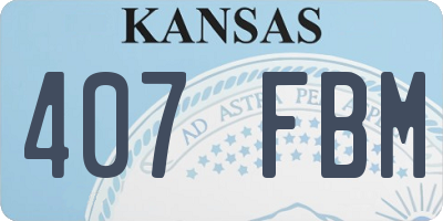 KS license plate 407FBM