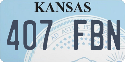 KS license plate 407FBN