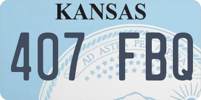 KS license plate 407FBQ