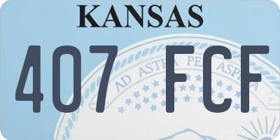 KS license plate 407FCF