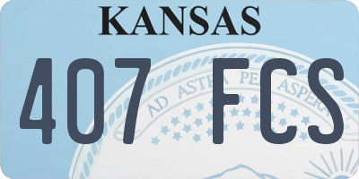 KS license plate 407FCS