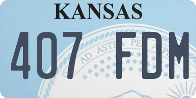 KS license plate 407FDM