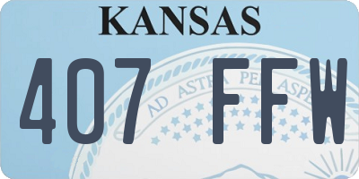 KS license plate 407FFW