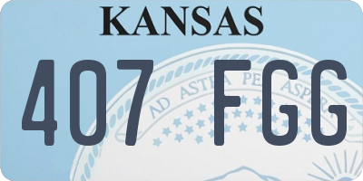 KS license plate 407FGG