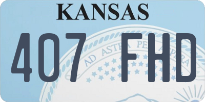 KS license plate 407FHD