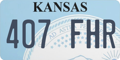 KS license plate 407FHR