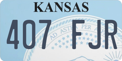 KS license plate 407FJR