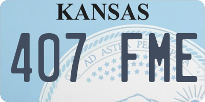 KS license plate 407FME
