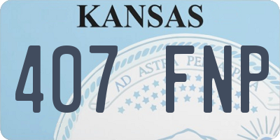 KS license plate 407FNP