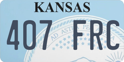 KS license plate 407FRC