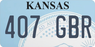 KS license plate 407GBR