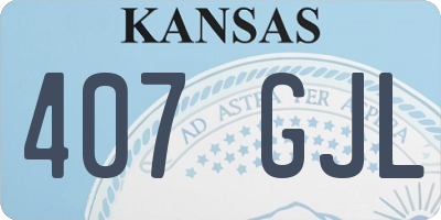 KS license plate 407GJL