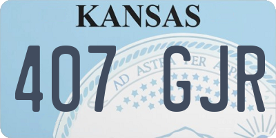 KS license plate 407GJR
