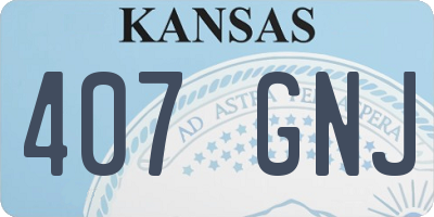 KS license plate 407GNJ